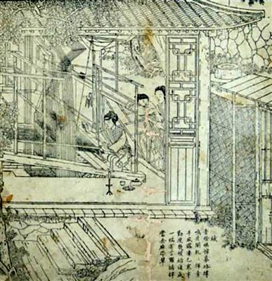 清代描绘纺织场景的版画