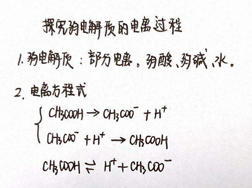 探究弱电解质的电离过程