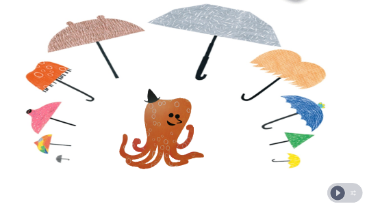 中班艺术语言 章鱼先生卖雨伞